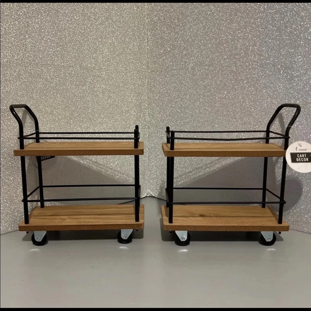 PRICE FIRM Set of 2 Target Two-Tier Coffee Bar Cart